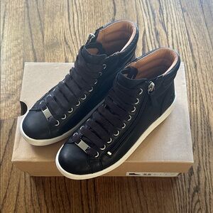 UGG Black Leather High-Top Sneakers Size 5.5